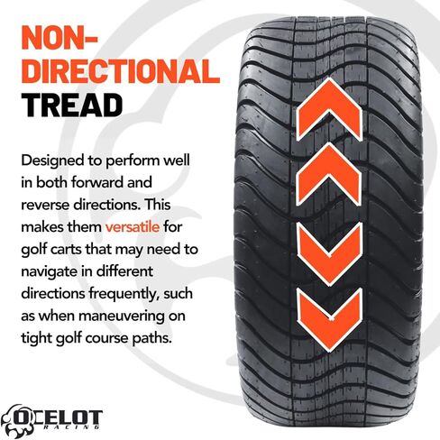 Ocelot P825 215 40 12 Golf Cart Tires - Low Profile 4-Ply Turf or Pavement, All-Terrain Quality, Tubeless Non-Directional Tread, 12 Inch in Saudi Arabia