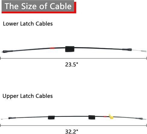 Rear Door Upper & Lower Latch Cables, Compatible with F-150 F-250 Left & Right Back Door Upper & Lower Latch Cables Repair Kit 32.2 Inch & 23.5 Inch in Saudi Arabia