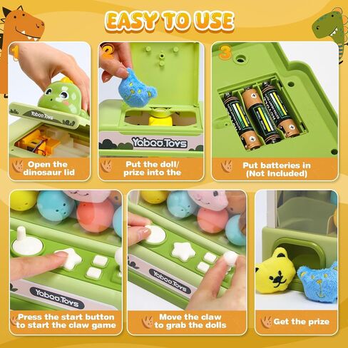 Dinosaur Claw Machines for Kids,Electronic Arcade Game Vending Machine Toys with 34 Dinosaur Toys & Sound,Candy Dispenser Machine, Thanksgiving for Girls Boys in Saudi Arabia