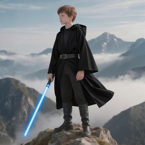 Kids Knight Robe Hooded Cloak, Halloween Costume for Boys Girls Cosplay, Ranger Wizard Elven Hooded Cape Robe, 3-14 Years in Saudi Arabia