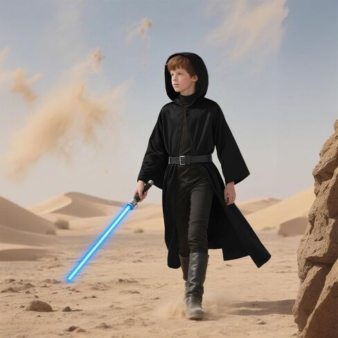 Kids Knight Robe Hooded Cloak, Halloween Costume for Boys Girls Cosplay, Ranger Wizard Elven Hooded Cape Robe, 3-14 Years in Saudi Arabia