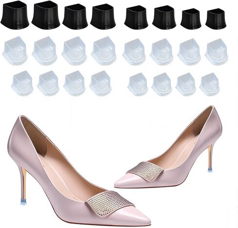 8 Pairs High Heel Protectors, Heel Protective Heel Caps, 4 Sizes Heel Repair Caps Covers Replacement Heel Stoppers Anti-Slip Heel Cover for Walking on Grass and Uneven Road Outdoor in Saudi Arabia