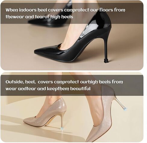 8 Pairs High Heel Protectors, Heel Protective Heel Caps, 4 Sizes Heel Repair Caps Covers Replacement Heel Stoppers Anti-Slip Heel Cover for Walking on Grass and Uneven Road Outdoor in Saudi Arabia