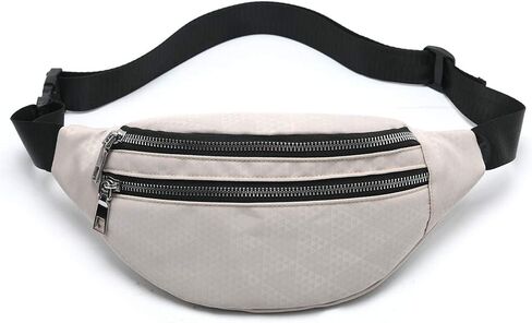 حقيبة خصر من MOCE للرجال والنساء، حقيبة عصرية مقاومة للماء مع حزام قابل للتعديل للسفر والمشي لمسافات طويلة والجري والرياضات الخارجية. (أسود01) in Kuwait