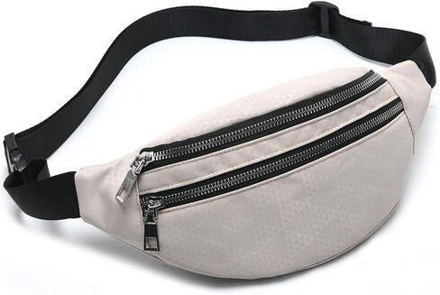 حقيبة خصر من MOCE للرجال والنساء، حقيبة عصرية مقاومة للماء مع حزام قابل للتعديل للسفر والمشي لمسافات طويلة والجري والرياضات الخارجية. (أسود01) in Kuwait