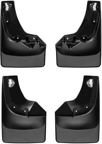 Weathertech مخصص No Drill Splash Guard Mudflaps لشيفروليه سيلفرادو 1500 المحدودة ، سيلفرادو 1500 - مجموعة الأمامية والخلفية (110098-120098) ، أسود in Saudi Arabia