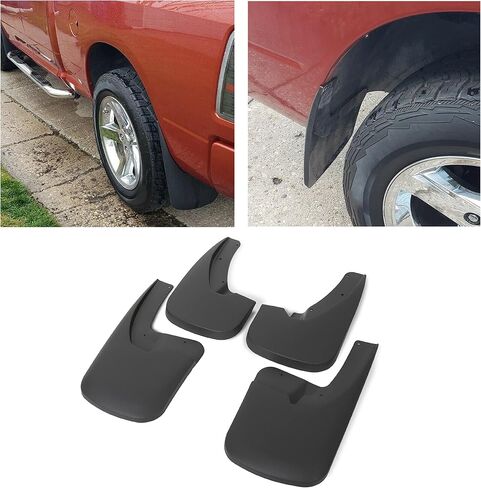 اللوحات الطينية Hecasa متوافقة مع Dodge RAM 1500 2009-2018 و 2010-2018 RAM 2500 3500 مع بديل Fender Flares لـ 82214137 مجموعة من الحراس المقولبين الأمامي والخلفي in Saudi Arabia