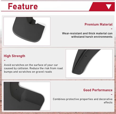 اللوحات الطينية Hecasa متوافقة مع Dodge RAM 1500 2009-2018 و 2010-2018 RAM 2500 3500 مع بديل Fender Flares لـ 82214137 مجموعة من الحراس المقولبين الأمامي والخلفي in Saudi Arabia