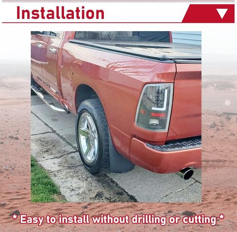اللوحات الطينية Hecasa متوافقة مع Dodge RAM 1500 2009-2018 و 2010-2018 RAM 2500 3500 مع بديل Fender Flares لـ 82214137 مجموعة من الحراس المقولبين الأمامي والخلفي in Saudi Arabia
