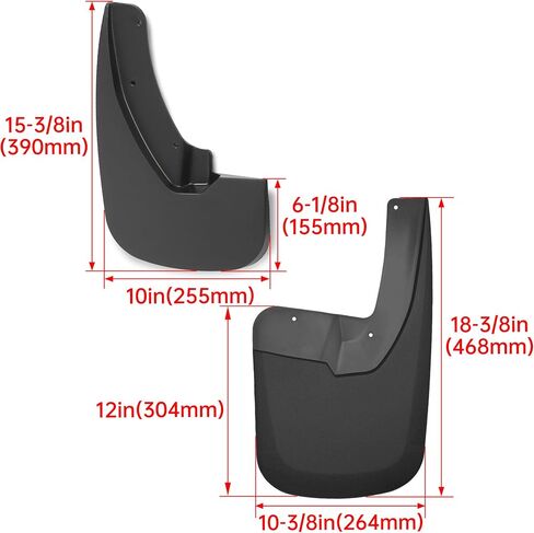 اللوحات الطينية Hecasa متوافقة مع Dodge RAM 1500 2009-2018 و 2010-2018 RAM 2500 3500 مع بديل Fender Flares لـ 82214137 مجموعة من الحراس المقولبين الأمامي والخلفي in Saudi Arabia