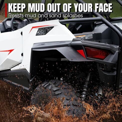 A & UTV Pro Front & الخلفي اللوحات الطينية لـ Polaris RZR 900 14-23 ، Fender Fender Flares Mud Guards Extension for Polaris RZR 900 / S 900 / Trail 900 / Trail S / 900 EPS 2014-2023 Accessories (4pcs) in Saudi Arabia