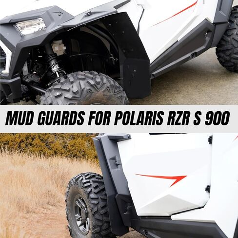 A & UTV Pro Front & الخلفي اللوحات الطينية لـ Polaris RZR 900 14-23 ، Fender Fender Flares Mud Guards Extension for Polaris RZR 900 / S 900 / Trail 900 / Trail S / 900 EPS 2014-2023 Accessories (4pcs) in Saudi Arabia