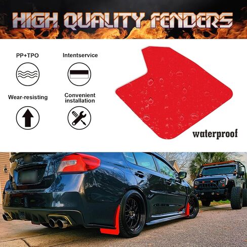 Xotic Tech 4pcs الأمامية والخلفية الطين اللوحات الدبقية الحرس Fender Mudflap Mudguards Universal لسيارات السيارات (أسود) in Saudi Arabia