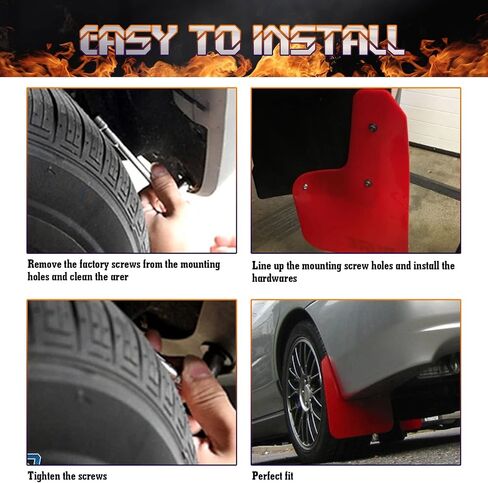 Xotic Tech 4pcs الأمامية والخلفية الطين اللوحات الدبقية الحرس Fender Mudflap Mudguards Universal لسيارات السيارات (أسود) in Saudi Arabia