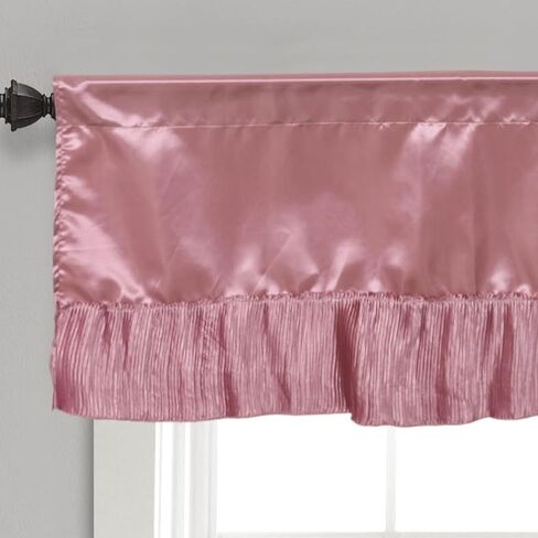 Tache Satin Silky Shuilding Rose Pink Princess Dreams Dreams Streed Rod Pocket Curtain Topper 18x52 Valance in Kuwait