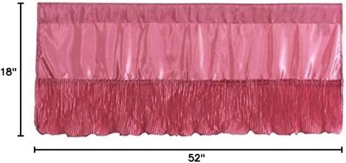 Tache Satin Silky Shuilding Rose Pink Princess Dreams Dreams Streed Rod Pocket Curtain Topper 18x52 Valance in Kuwait