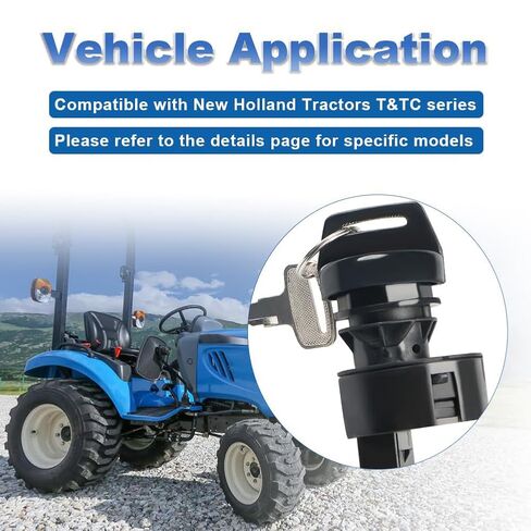 Ignition Switch,Ignition Starter Switch,with Key Compatible with New Holland Boomer T&TC Series Tractors TC33D TC45A TC40A 3045 2035 3040 2030 3050 Replacement for 86405634 87577812 86400226 86405635 in Saudi Arabia