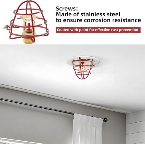 (12 Pack) 1/2" Fire Sprinkler Head Cage Guard Protector Fire Extinguishing System Sprinkler Bracket Red in Kuwait