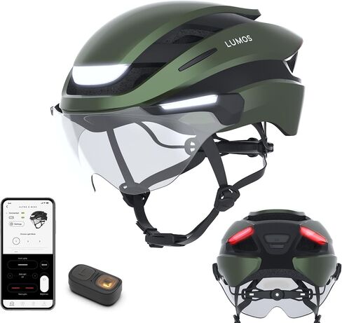 خوذة لوموس الترا الذكية للدراجة الإلكترونية | NTA 8776 معتمد | مصابيح LED أمامية وخلفية | درع الوجه القابل للسحب | التحكم بالتطبيق | EBike، سكوتر، ركوب الدراجات، دراجة | الكبار، الرجال النساء in Kuwait