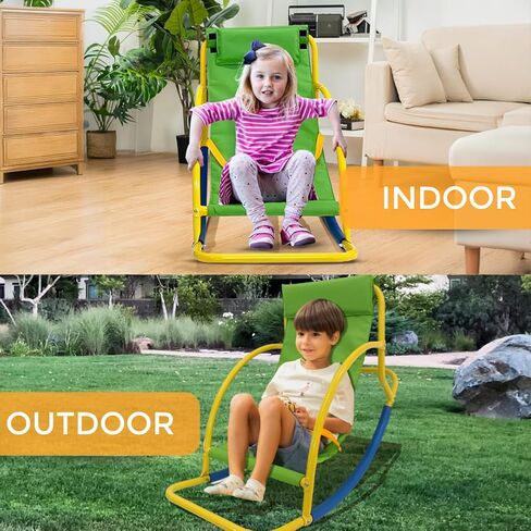 PLATPORTS Kids Saucer Chair Seesaw - Teeter Totter for Outdoor Play - Toddler Chaise Lounge Reading Chair - Playground Equipment for Home, Backyard, Daycare in Kuwait