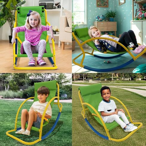 PLATPORTS Kids Saucer Chair Seesaw - Teeter Totter for Outdoor Play - Toddler Chaise Lounge Reading Chair - Playground Equipment for Home, Backyard, Daycare in Kuwait