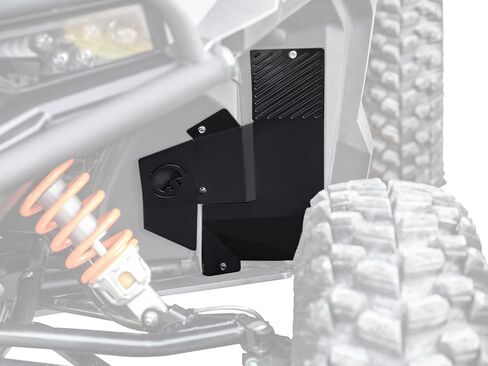 SuperATV Black Inner Fender Guards for 2020+ Polaris General XP 1000 / XP 4 1000 | Bolts Directly to Frame | Aluminum Plating | Some Drilling Required | UV-Resistant Power Coating | USA Made in Saudi Arabia