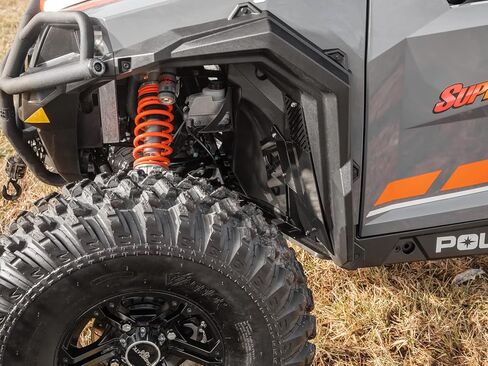 SuperATV Black Inner Fender Guards for 2020+ Polaris General XP 1000 / XP 4 1000 | Bolts Directly to Frame | Aluminum Plating | Some Drilling Required | UV-Resistant Power Coating | USA Made in Saudi Arabia
