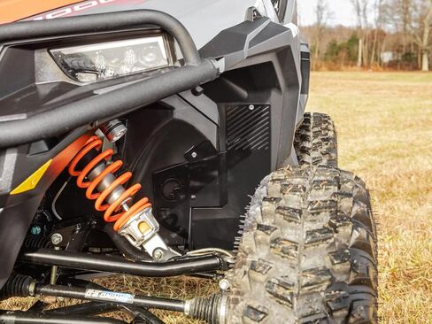 SuperATV Black Inner Fender Guards for 2020+ Polaris General XP 1000 / XP 4 1000 | Bolts Directly to Frame | Aluminum Plating | Some Drilling Required | UV-Resistant Power Coating | USA Made in Saudi Arabia