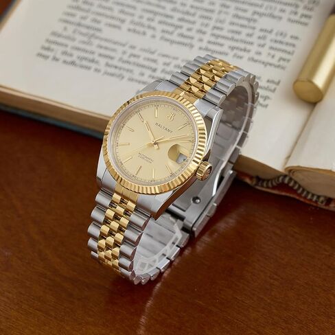 S4084 DJ Dress Watch for Men NH35 Movement Retro 36mm Automatic Wristwatch with Faired Bote in Kuwait