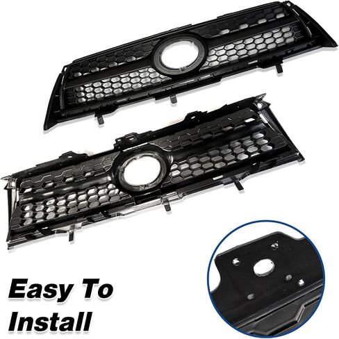 Front Upper & Lower Grille Grille Grille Fit لعام 2009 2010 2011 2012 Toyota Rav4 Base/Sport Black Front Pront Grille Cover Kit لـ 531010R010 ، 531120R010 ، 531130R010 in Kuwait