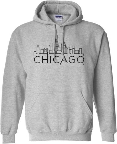 TeesAndTankYou Skyline Chicago Illinois Hoodie Sweatshirt Unisex in Saudi Arabia