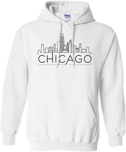 TeesAndTankYou Skyline Chicago Illinois Hoodie Sweatshirt Unisex in Saudi Arabia