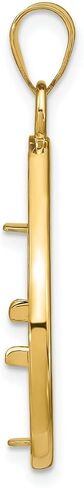 Gold Coin Bezel Pendant Mounting in 10K Yellow Gold - 16.5mm - 32.7mm Coin Size - Polished Lightweight Teardrop Prong Coin Bezel in Saudi Arabia