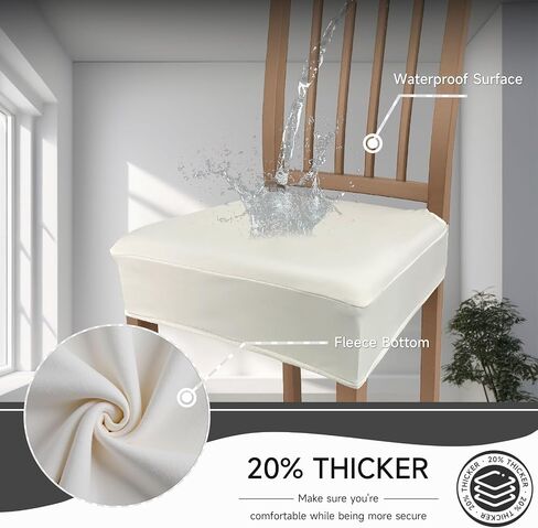 Waterproof Seat Covers for Dining Chairs 20% Thicker PU Leather Dining Chair Covers Set of 4, Soft & Stretch Chair Seat Slipcovers for Kitchen (Dark Brown, Rear Covered) in Saudi Arabia