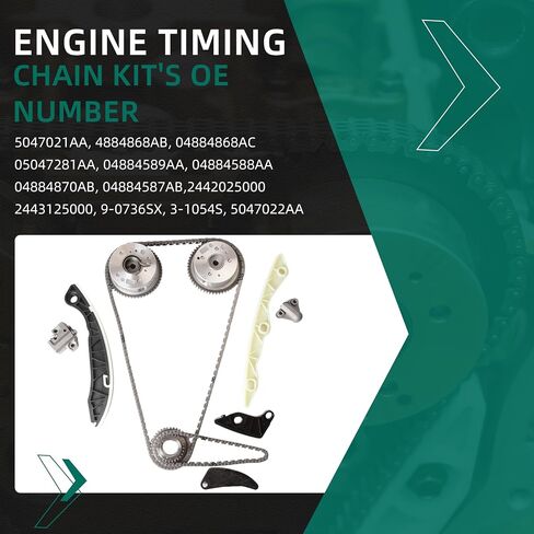 سلسلة التوقيت VVT Gear Sprocket Kit مناسبة لـ Chrysler 200 لـ Sebring ، لجيب Compass for Patriot ، ل Dodge Avenger for Caliber for Journey 2.0L 2.4L 2007-2018 ، OE #4884868AB 4884482AB in Saudi Arabia