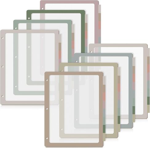 4 Set 8 Tab Binder Dividers for 3 Ring 8.5 x 11 Inch Plastic Binder Dividers with Tabs Multicolor Letter Size Page Dividers 3 Hole Punch Clear File Organizer for School(Morandi Color) in Saudi Arabia