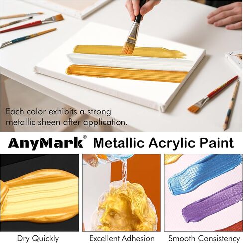 طلاء أكريليك، مجموعة طلاء أكريليك مكونة من 24 لونًا، زجاجتان سعة 2 أونصة سائلة/60 مل، مجموعة فنية غير سامة لمستلزمات الرسم للأطفال والكبار، قماش، صخري، خشب in Kuwait