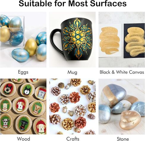 طلاء أكريليك، مجموعة طلاء أكريليك مكونة من 24 لونًا، زجاجتان سعة 2 أونصة سائلة/60 مل، مجموعة فنية غير سامة لمستلزمات الرسم للأطفال والكبار، قماش، صخري، خشب in Kuwait