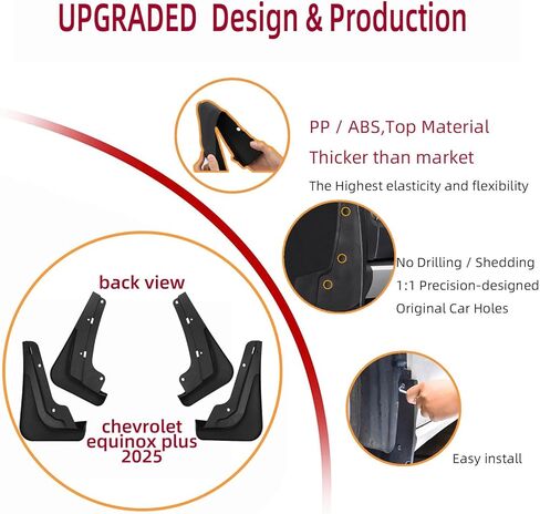 طقم اللوحات الطينية لعام 2025 Chevy Equinox LT RS Activ Accessories 2026 Mud Splash Guard Flap Mud Flap Frant and Great in Kuwait