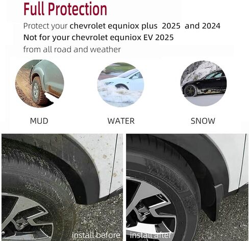 طقم اللوحات الطينية لعام 2025 Chevy Equinox LT RS Activ Accessories 2026 Mud Splash Guard Flap Mud Flap Frant and Great in Kuwait