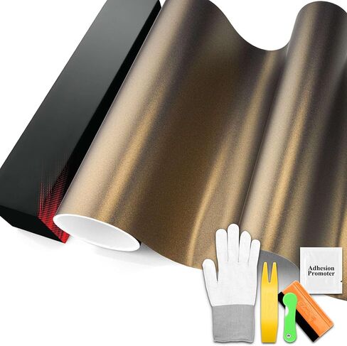PET Matte Metallic Coffee Vinyl Wrap Auto Car Sticker Decal Film Sheet Bubble Free Air Release Technology 2pcs 10cmx20cm Sample in Saudi Arabia