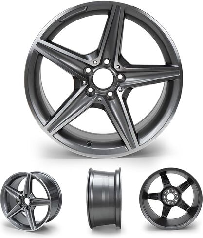حافات السيارات 18 بوصة ، 18 "× 8.5" حافة عجلة الألومنيوم ، 45 إزاحة ، نمط الترباس 5x112 ، معالجة الحافات البديلة الرمادية ، للفترة 2014-2016 B250 CLA250 CAR RIM US (Qty 1) in Saudi Arabia