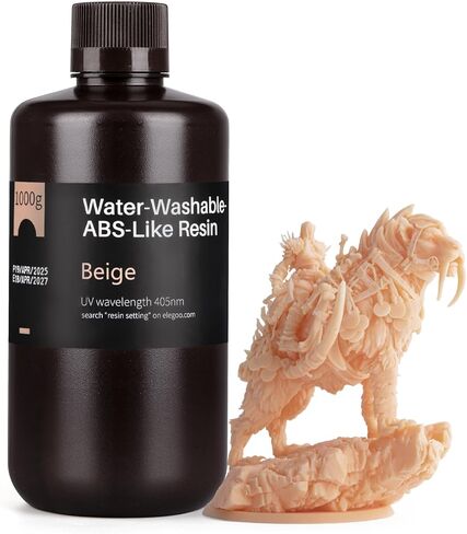 ELEGOO Water Washable ABS-Like 3D Printer Resin, High Durability and Toughness, Low Odor, Wide Compatibility for 405nm Mars Saturn Jupiter MSLA DLP LCD 3D Printing, Ceramic Grey 1000g in Saudi Arabia