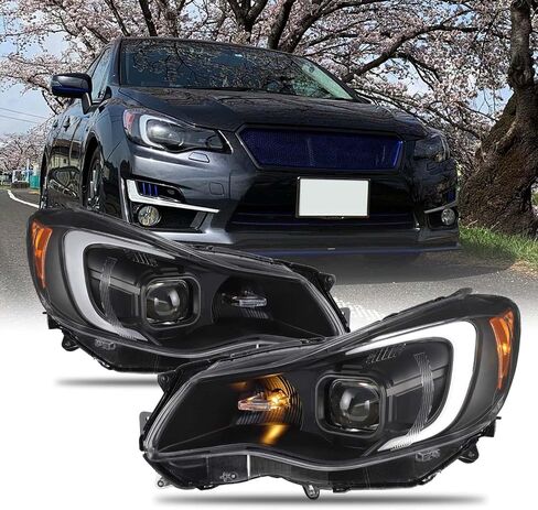 AKKON - For 2012-2016 Subaru Impreza / 2013-2015 XV Crosstrek Halogen Projector Black Headlights -w/Tube Parking Lamp in Saudi Arabia