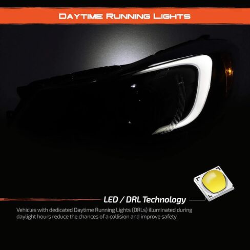AKKON - For 2012-2016 Subaru Impreza / 2013-2015 XV Crosstrek Halogen Projector Black Headlights -w/Tube Parking Lamp in Saudi Arabia