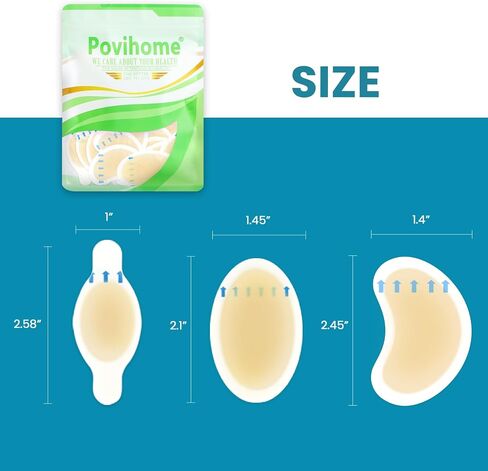Povihome Gel Blister Bandages Blister Cushions - Water Resistant Hydrocolloid Bandages for Foot, Toe, & Heel - Blister Pads for Prevention & Recovery (20 ct, Variety Pack) in Kuwait