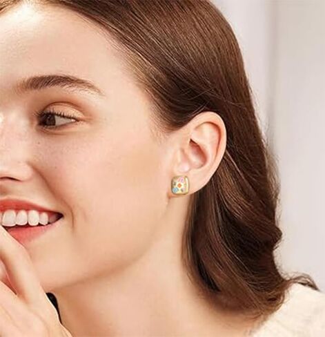 أقراط فاخرة 18K ذهبية - Hypoallergenic ، مثالية للنساء | هدية جميلة لمصمم الأزياء | يكمل أي مناسبة بأناقة in Saudi Arabia