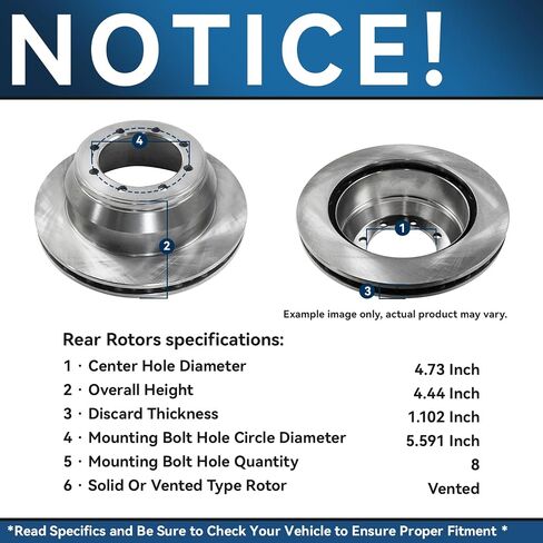 Detroit Axle - Rear Brake Kit for 1999-2004 Ford F-350 Super Duty [DRW] 2000 2001 2002 2003 Disc Brake Rotors Ceramic Brakes Pads Replacement : 12.84" inch Rotor in Saudi Arabia