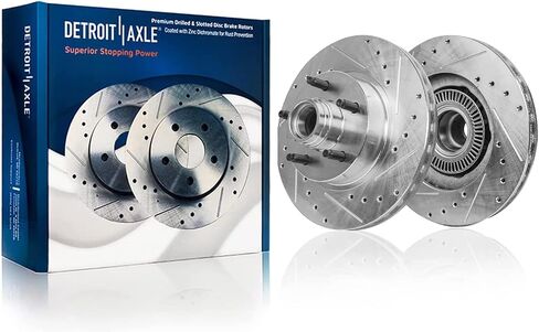 Detroit Axle - Front Brake Kit for Mazda Ford Ranger B2300 B3000 B4000 Drilled & Slotted Disc Brake Rotors Replacement Ceramic Brakes Pads : 11.28" inch Rotor in Saudi Arabia