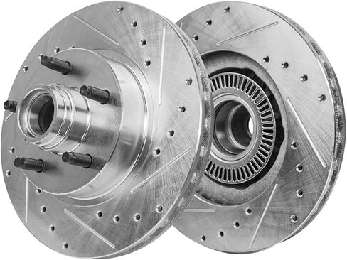 Detroit Axle - Front Brake Kit for Mazda Ford Ranger B2300 B3000 B4000 Drilled & Slotted Disc Brake Rotors Replacement Ceramic Brakes Pads : 11.28" inch Rotor in Saudi Arabia